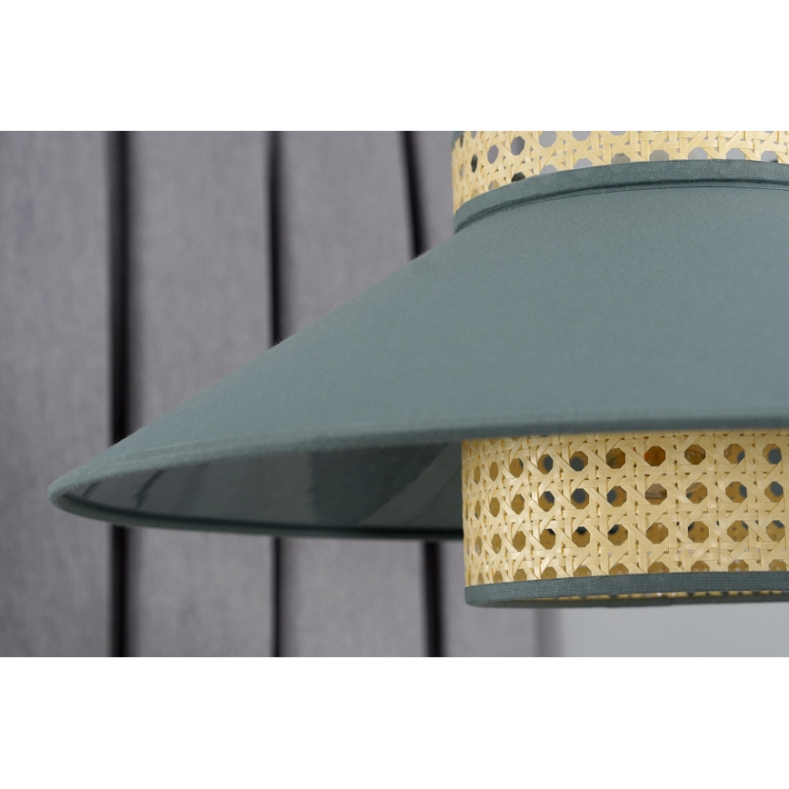 Duolla - Κρεμαστό φωτιστικό οροφής RIO RATTAN 1xE27/15W/230V διάμετρος 45 cm πράσινο/rattan