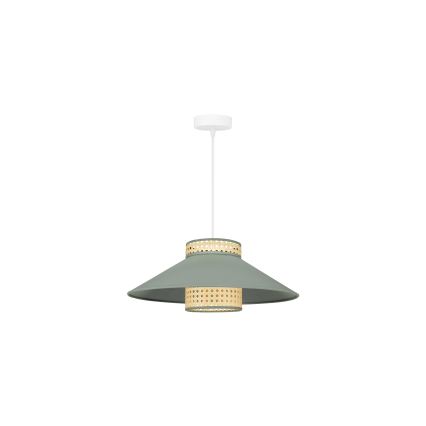 Duolla - Κρεμαστό φωτιστικό οροφής RIO RATTAN 1xE27/15W/230V διάμετρος 45 cm πράσινο/rattan