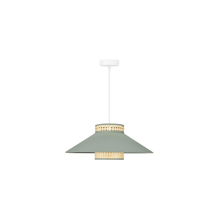 Duolla - Κρεμαστό φωτιστικό οροφής RIO RATTAN 1xE27/15W/230V διάμετρος 45 cm πράσινο/rattan