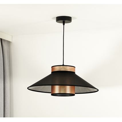 Duolla - Κρεμαστό φωτιστικό οροφής RIO SHINY 1xE27/15W/230V διάμετρος 45 cm μαύρο/χαλκός
