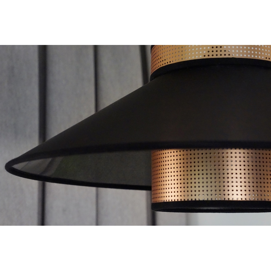 Duolla - Κρεμαστό φωτιστικό οροφής RIO SHINY 1xE27/15W/230V διάμετρος 45 cm μαύρο/χαλκός