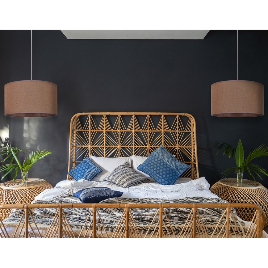 Duolla - Κρεμαστό φωτιστικό οροφής ROLLER 1xE27/15W/230V διάμετρος 40 cm καφέ