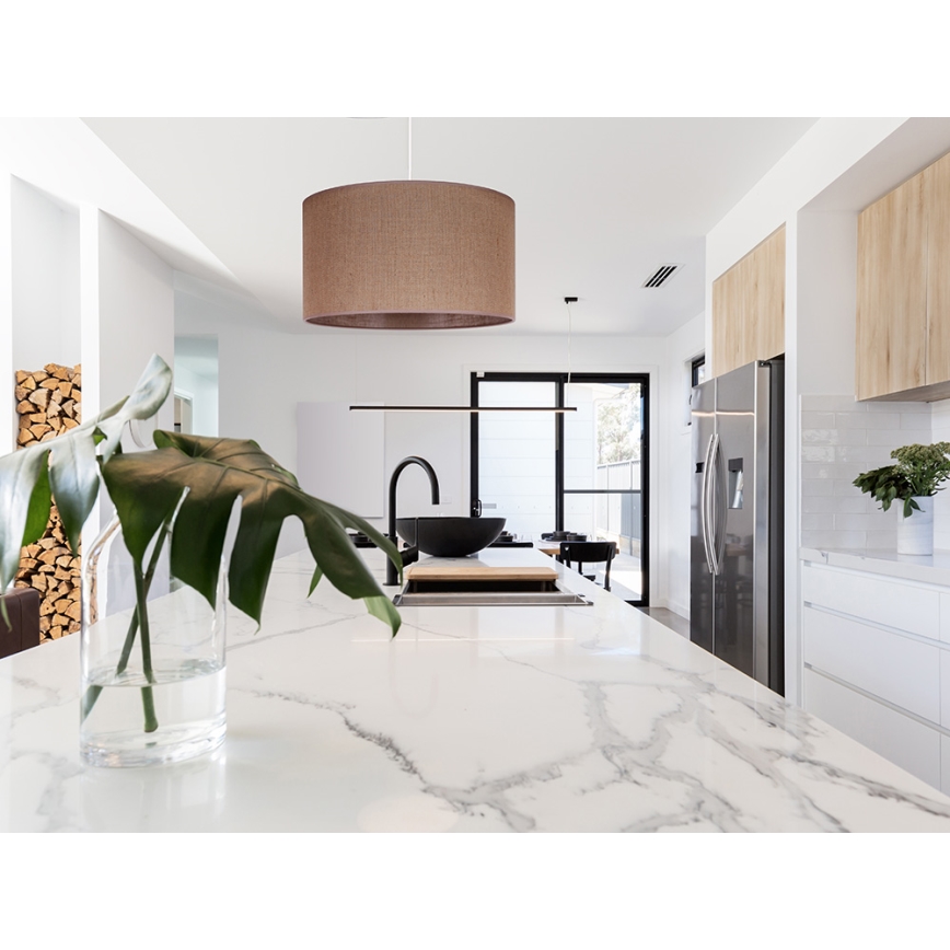Duolla - Κρεμαστό φωτιστικό οροφής ROLLER 1xE27/15W/230V διάμετρος 40 cm καφέ