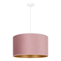 Duolla - Κρεμαστό φωτιστικό οροφής ROLLER 1xE27/15W/230V διάμετρος 40 cm ροζ/χρυσό