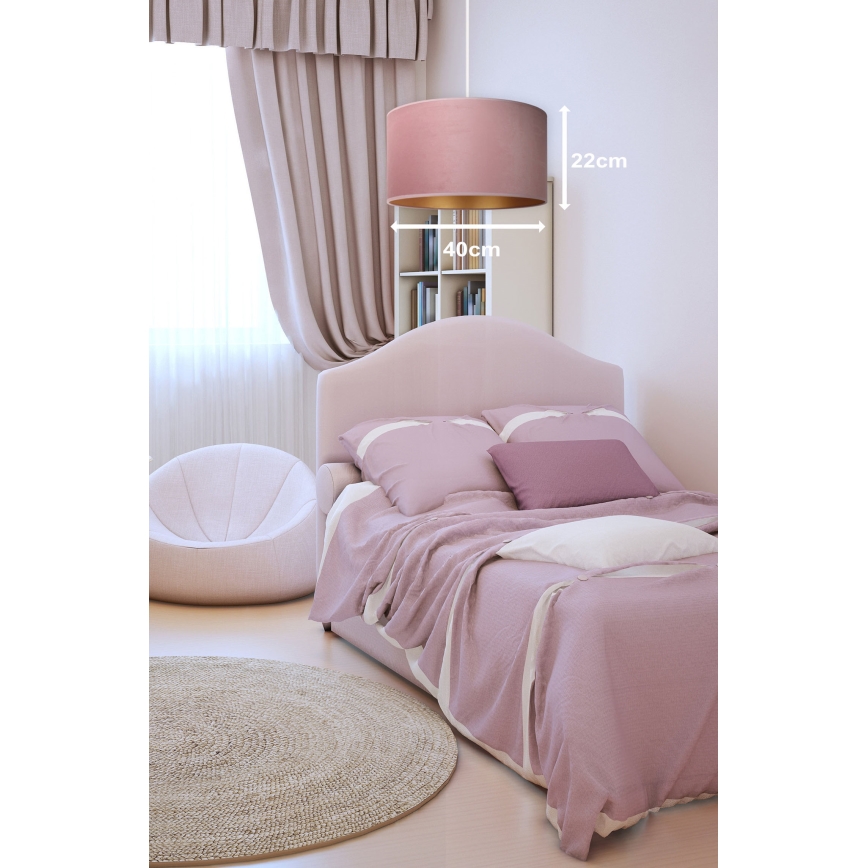 Duolla - Κρεμαστό φωτιστικό οροφής ROLLER 1xE27/15W/230V διάμετρος 40 cm ροζ/χρυσό