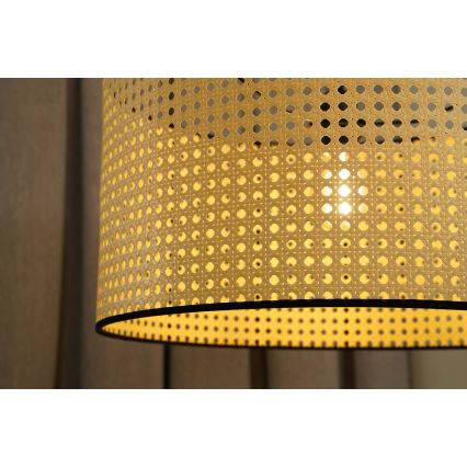 Duolla - Κρεμαστό φωτιστικό οροφής ROLLER 1xE27/15W/230V διάμετρος 45 cm rattan/μαύρο