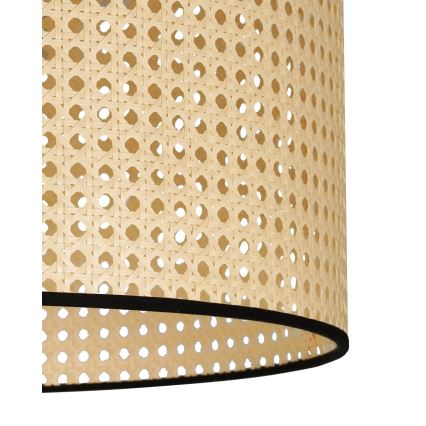 Duolla - Κρεμαστό φωτιστικό οροφής ROLLER 1xE27/15W/230V διάμετρος 45 cm rattan/μαύρο