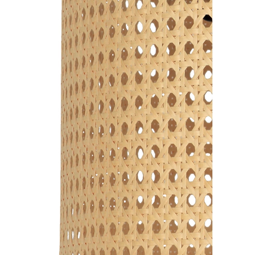 Duolla - Κρεμαστό φωτιστικό οροφής ROLLER 1xE27/15W/230V διάμετρος 45 cm rattan/μαύρο