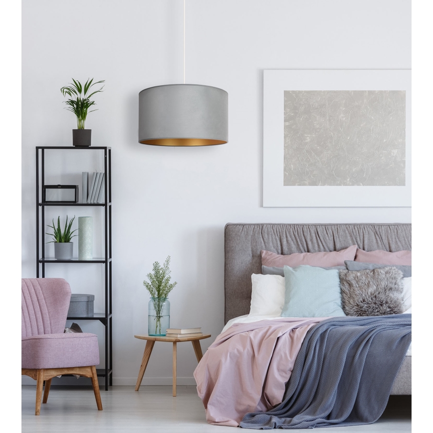 Duolla - Κρεμαστό φωτιστικό οροφής ROLLER 1xE27/15W/230V φωστικό διάμετρος 40 cm πράσινο/χρυσό