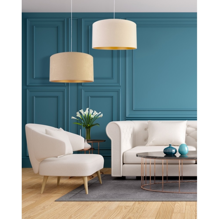 Duolla - Κρεμαστό φωτιστικό οροφής ROLLER 1xE27/40W/230V διάμετρος 40 cm κρεμ