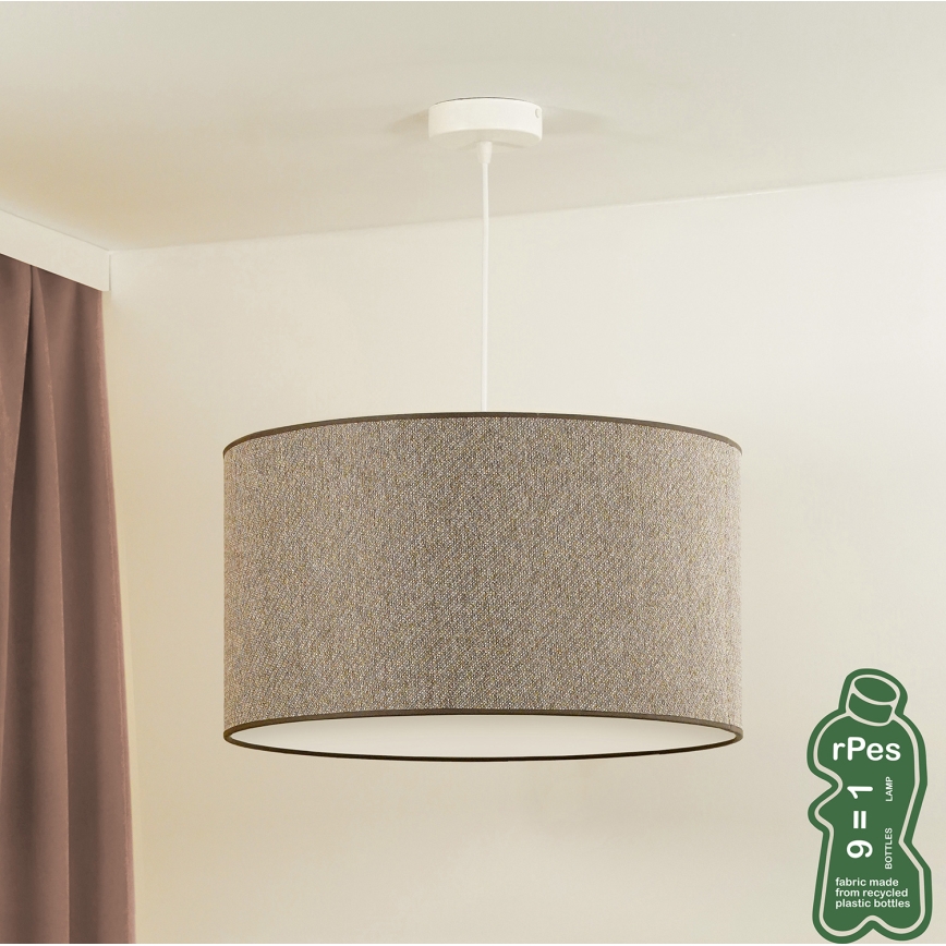 Duolla - Κρεμαστό φωτιστικό οροφής ROLLER ECO RECYCLING 1xE27/15W/230V διάμετρος 45 cm καφέ