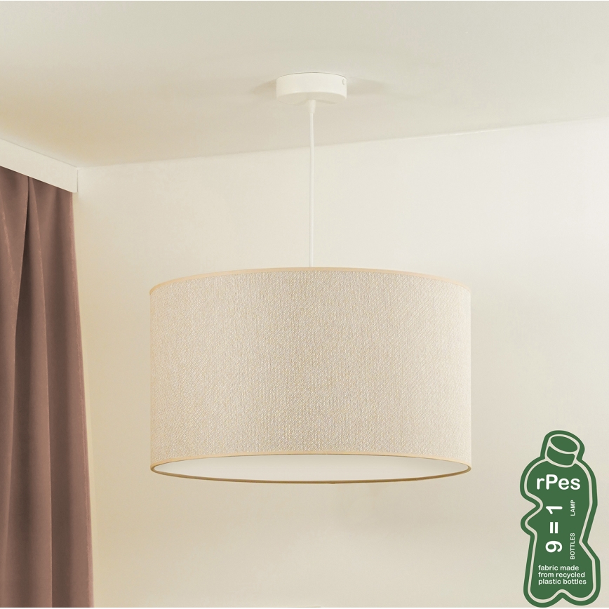 Duolla - Κρεμαστό φωτιστικό οροφής ROLLER ECO RECYCLING 1xE27/15W/230V διάμετρος 45 cm κρεμ
