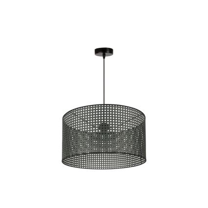 Duolla - Κρεμαστό φωτιστικό οροφής ROLLER RATTAN 1xE27/15W/230V διάμετρος 45 cm μαύρο