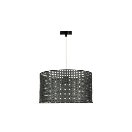 Duolla - Κρεμαστό φωτιστικό οροφής ROLLER RATTAN 1xE27/15W/230V διάμετρος 45 cm μαύρο