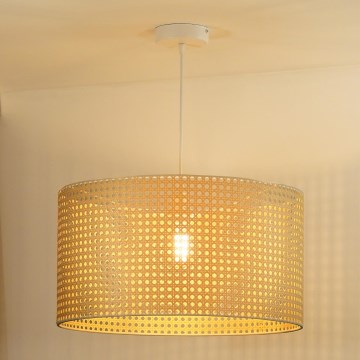 Duolla - Κρεμαστό φωτιστικό οροφής ROLLER RATTAN 1xE27/15W/230V διάμετρος 45 cm μπεζ