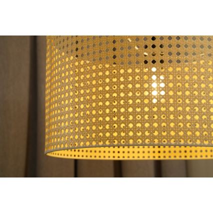 Duolla - Κρεμαστό φωτιστικό οροφής ROLLER RATTAN 1xE27/15W/230V διάμετρος 45 cm μπεζ