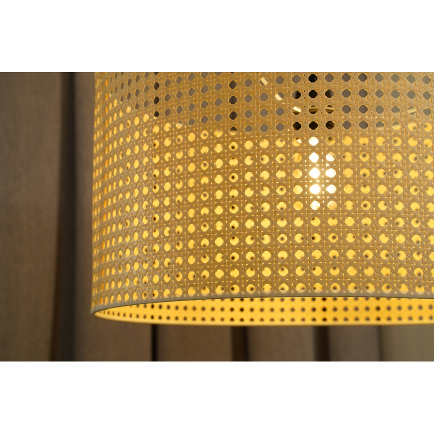 Duolla - Κρεμαστό φωτιστικό οροφής ROLLER RATTAN 1xE27/15W/230V διάμετρος 45 cm μπεζ