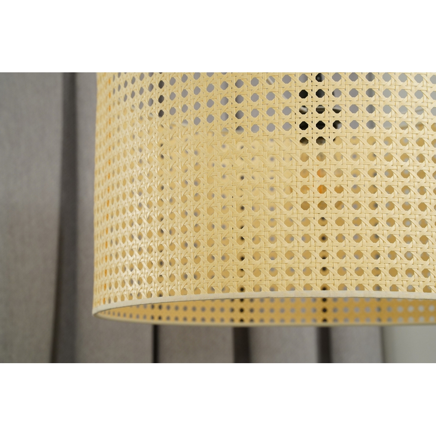 Duolla - Κρεμαστό φωτιστικό οροφής ROLLER RATTAN 1xE27/15W/230V διάμετρος 45 cm μπεζ