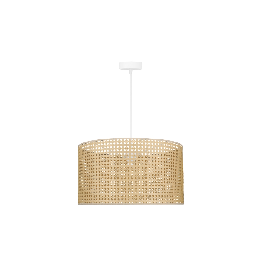 Duolla - Κρεμαστό φωτιστικό οροφής ROLLER RATTAN 1xE27/15W/230V διάμετρος 45 cm μπεζ