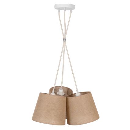 Duolla - Κρεμαστό φωτιστικό οροφής ROSSA 3xE27/15W/230V διάμετρος 45 cm καφέ