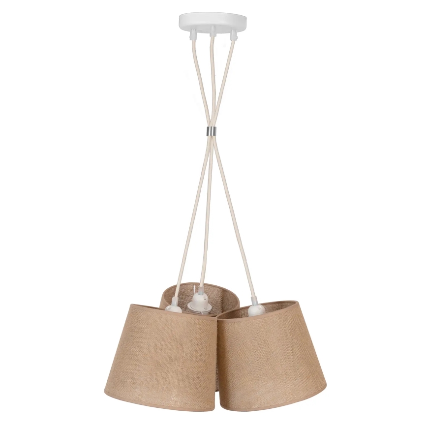 Duolla - Κρεμαστό φωτιστικό οροφής ROSSA 3xE27/15W/230V διάμετρος 45 cm καφέ