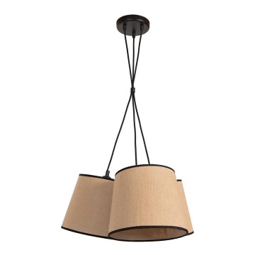 Duolla - Κρεμαστό φωτιστικό οροφής ROSSA 3xE27/15W/230V διάμετρος 45 cm καφέ/μαύρο