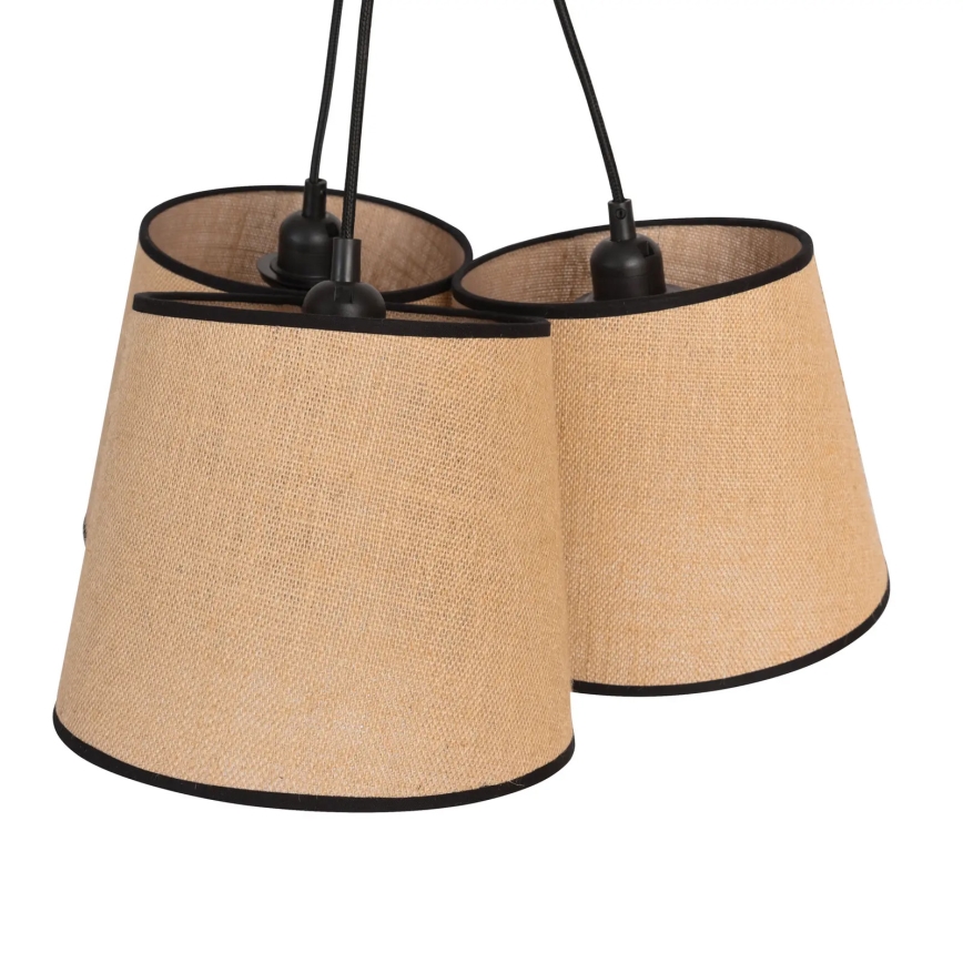 Duolla - Κρεμαστό φωτιστικό οροφής ROSSA 3xE27/15W/230V διάμετρος 45 cm καφέ/μαύρο