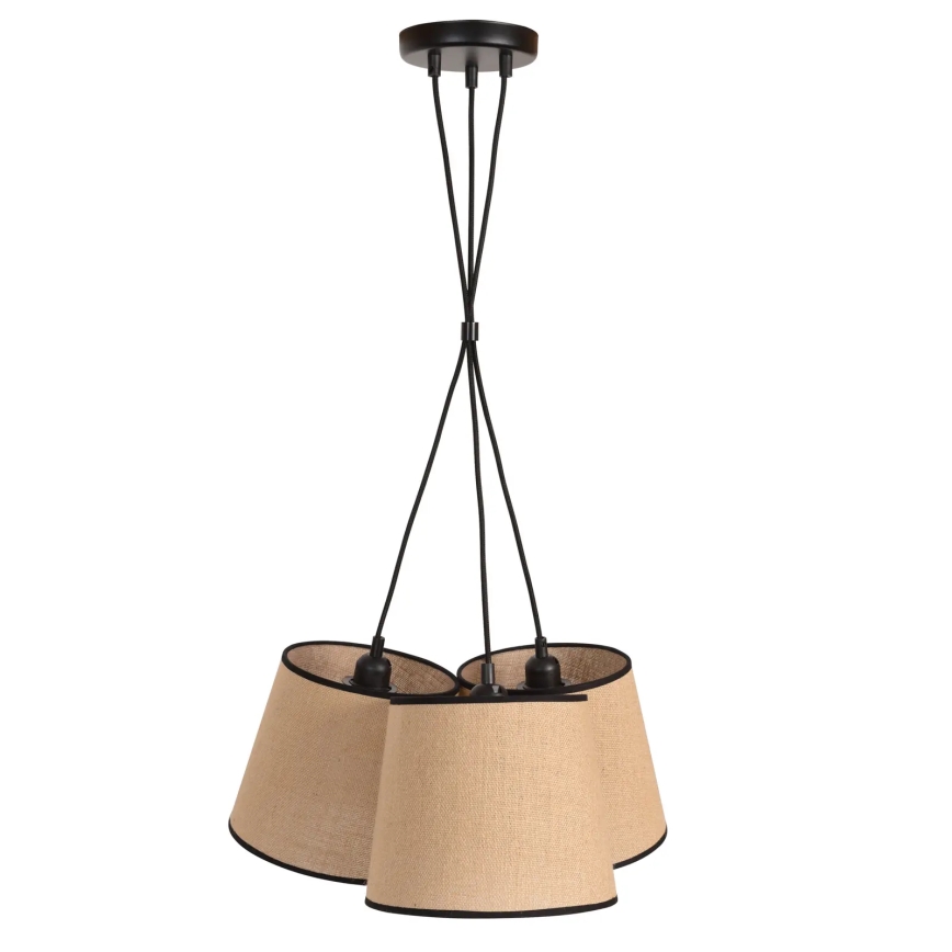 Duolla - Κρεμαστό φωτιστικό οροφής ROSSA 3xE27/15W/230V διάμετρος 45 cm καφέ/μαύρο