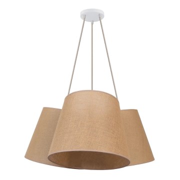 Duolla - Κρεμαστό φωτιστικό οροφής ROSSA 3xE27/15W/230V διάμετρος 75 cm καφέ