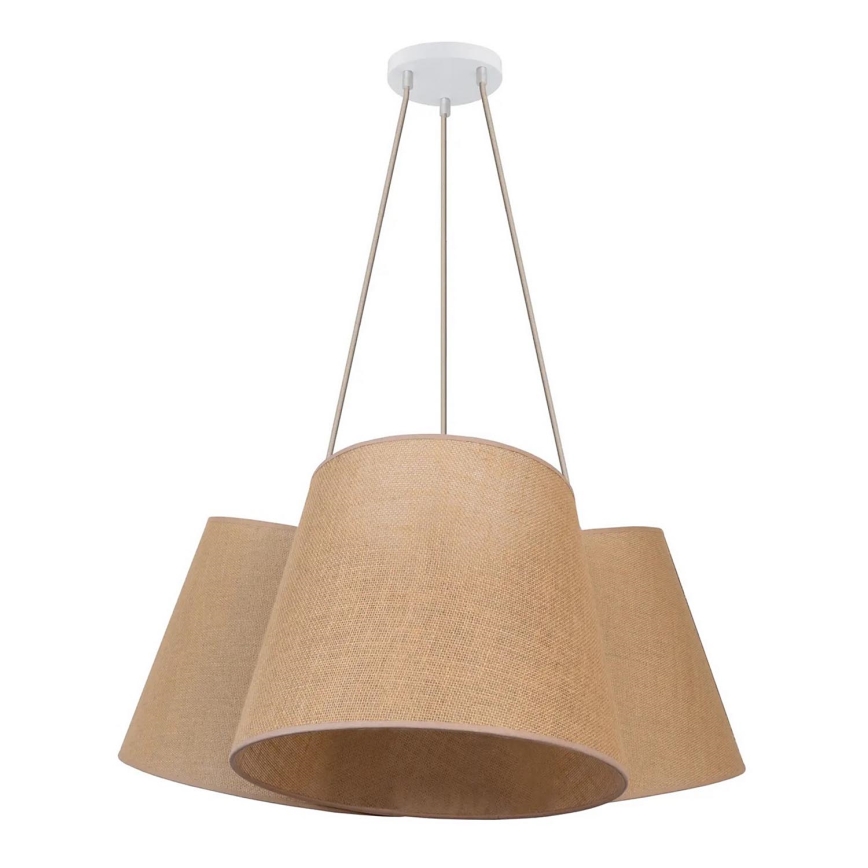 Duolla - Κρεμαστό φωτιστικό οροφής ROSSA 3xE27/15W/230V διάμετρος 75 cm καφέ