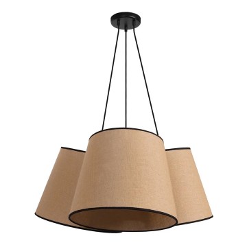 Duolla - Κρεμαστό φωτιστικό οροφής ROSSA 3xE27/15W/230V διάμετρος 75 cm καφέ/μαύρο