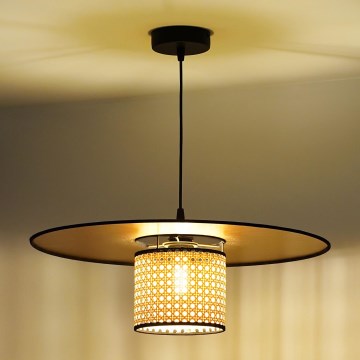 Duolla - Κρεμαστό φωτιστικό οροφής TOKYO RATTAN 1xE27/15W/230V διάμετρος 50 cm χρυσό/rattan