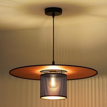 Duolla - Κρεμαστό φωτιστικό οροφής TOKYO SHINY 1xE27/15W/230V διάμετρος 50 cm μαύρο/χαλκός