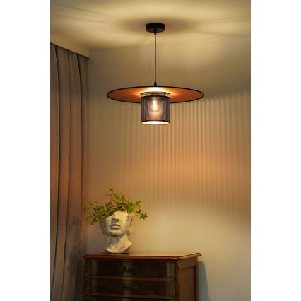 Duolla - Κρεμαστό φωτιστικό οροφής TOKYO SHINY 1xE27/15W/230V διάμετρος 50 cm μαύρο/χαλκός