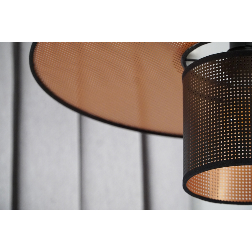 Duolla - Κρεμαστό φωτιστικό οροφής TOKYO SHINY 1xE27/15W/230V διάμετρος 50 cm μαύρο/χαλκός