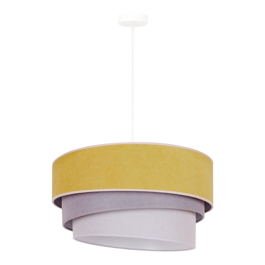 Duolla - Κρεμαστό φωτιστικό οροφής TRIO 1xE27/15W/230V διάμετρος 45 cm κίτρινο/γκρι/λευκό