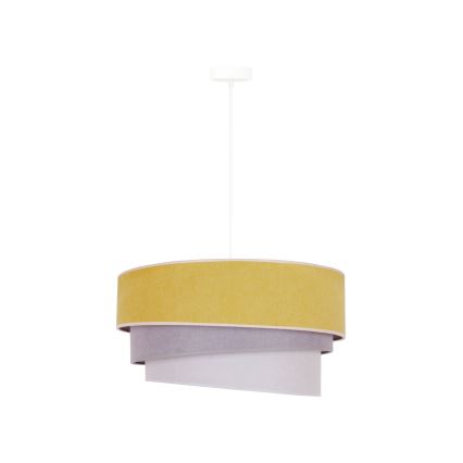 Duolla - Κρεμαστό φωτιστικό οροφής TRIO 1xE27/15W/230V διάμετρος 45 cm κίτρινο/γκρι/λευκό