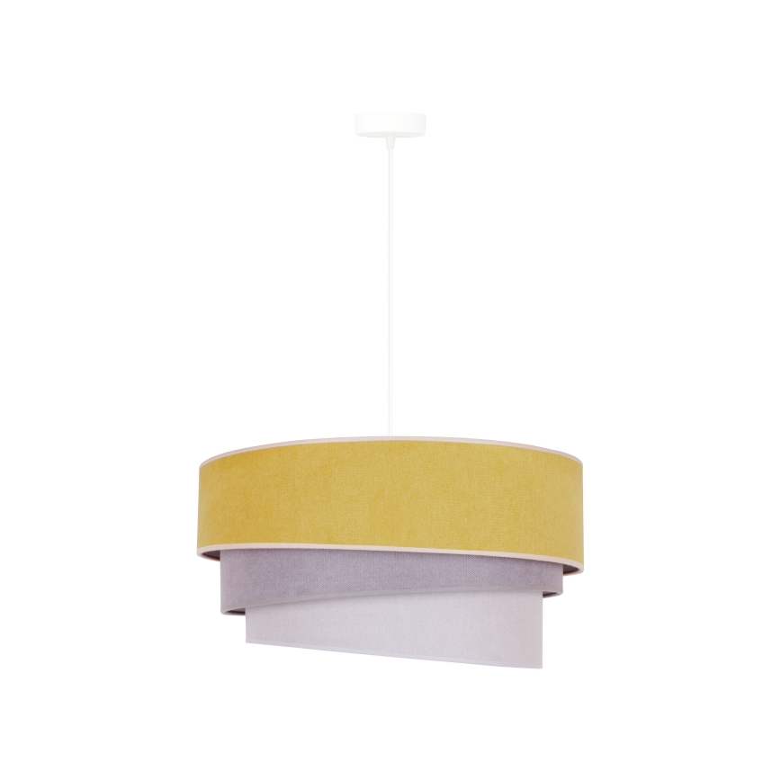 Duolla - Κρεμαστό φωτιστικό οροφής TRIO 1xE27/15W/230V διάμετρος 45 cm κίτρινο/γκρι/λευκό