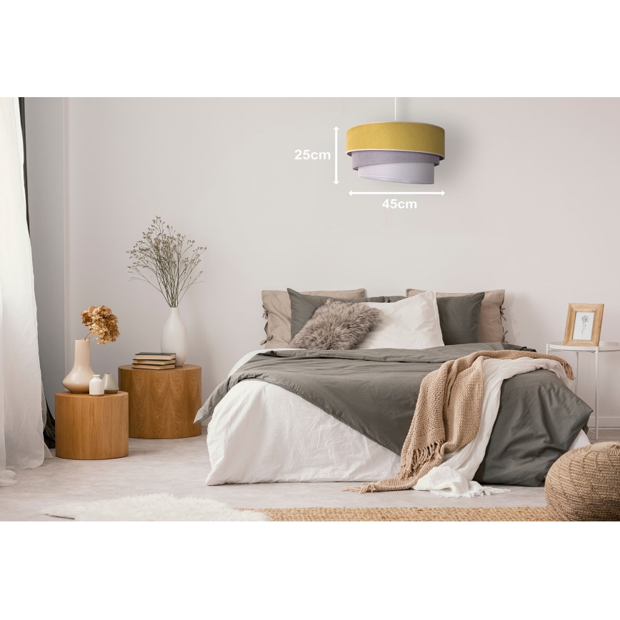 Duolla - Κρεμαστό φωτιστικό οροφής TRIO 1xE27/15W/230V διάμετρος 45 cm κίτρινο/γκρι/λευκό