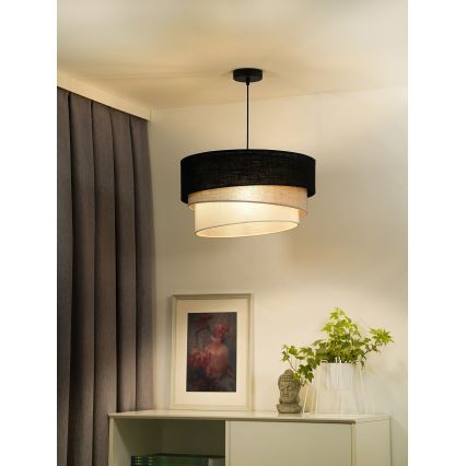 Duolla - Κρεμαστό φωτιστικό οροφής TRIO 1xE27/15W/230V διάμετρος 45 cm μαύρο/γκρι/λευκό
