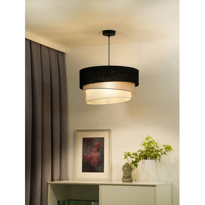 Duolla - Κρεμαστό φωτιστικό οροφής TRIO 1xE27/15W/230V διάμετρος 45 cm μαύρο/γκρι/λευκό
