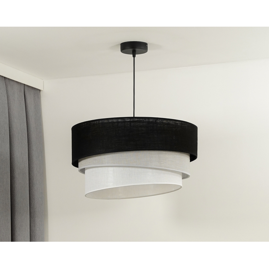 Duolla - Κρεμαστό φωτιστικό οροφής TRIO 1xE27/15W/230V διάμετρος 45 cm μαύρο/γκρι/λευκό