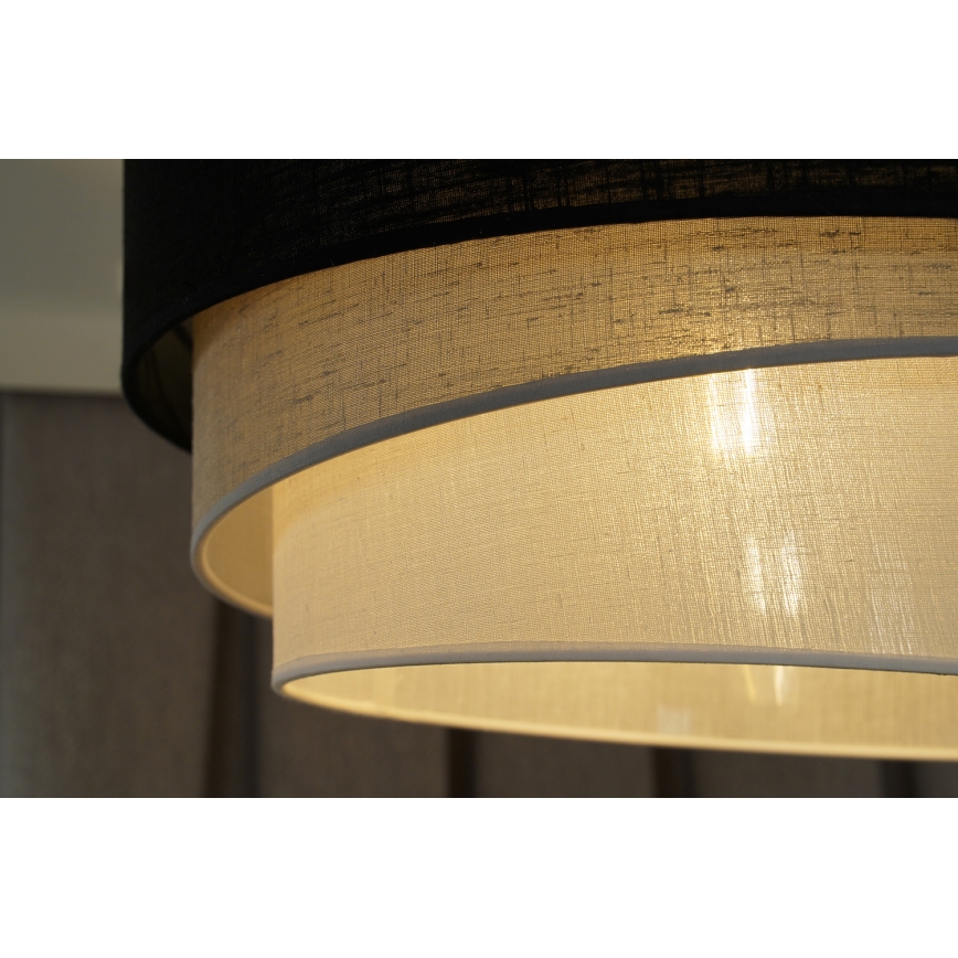 Duolla - Κρεμαστό φωτιστικό οροφής TRIO 1xE27/15W/230V διάμετρος 45 cm μαύρο/γκρι/λευκό