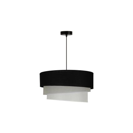 Duolla - Κρεμαστό φωτιστικό οροφής TRIO 1xE27/15W/230V διάμετρος 45 cm μαύρο/γκρι/λευκό