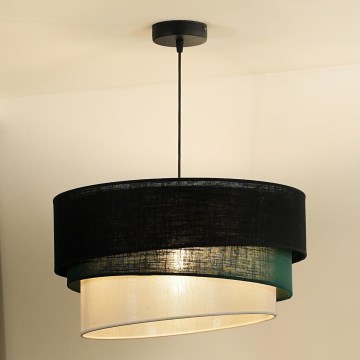 Duolla - Κρεμαστό φωτιστικό οροφής TRIO 1xE27/15W/230V διάμετρος 45 cm μαύρο/πράσινο/λευκό