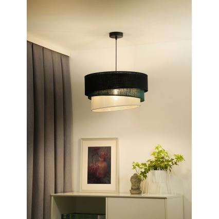 Duolla - Κρεμαστό φωτιστικό οροφής TRIO 1xE27/15W/230V διάμετρος 45 cm μαύρο/πράσινο/λευκό