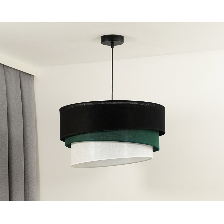 Duolla - Κρεμαστό φωτιστικό οροφής TRIO 1xE27/15W/230V διάμετρος 45 cm μαύρο/πράσινο/λευκό