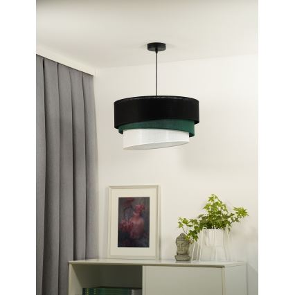 Duolla - Κρεμαστό φωτιστικό οροφής TRIO 1xE27/15W/230V διάμετρος 45 cm μαύρο/πράσινο/λευκό