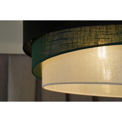 Duolla - Κρεμαστό φωτιστικό οροφής TRIO 1xE27/15W/230V διάμετρος 45 cm μαύρο/πράσινο/λευκό