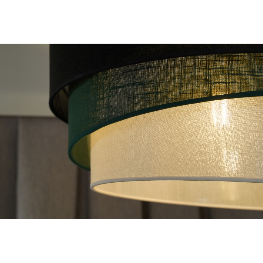 Duolla - Κρεμαστό φωτιστικό οροφής TRIO 1xE27/15W/230V διάμετρος 45 cm μαύρο/πράσινο/λευκό
